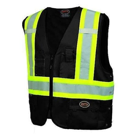Jackson Safety Safety Vest L/XL Class ANSI/ISEA 107-2020 Class 1 Type O , Zipper 8 Pockets V1021571U-L/XL
